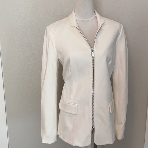 T Tahari Zip-Front Ivory Blazer NWT - Picture 6 of 9